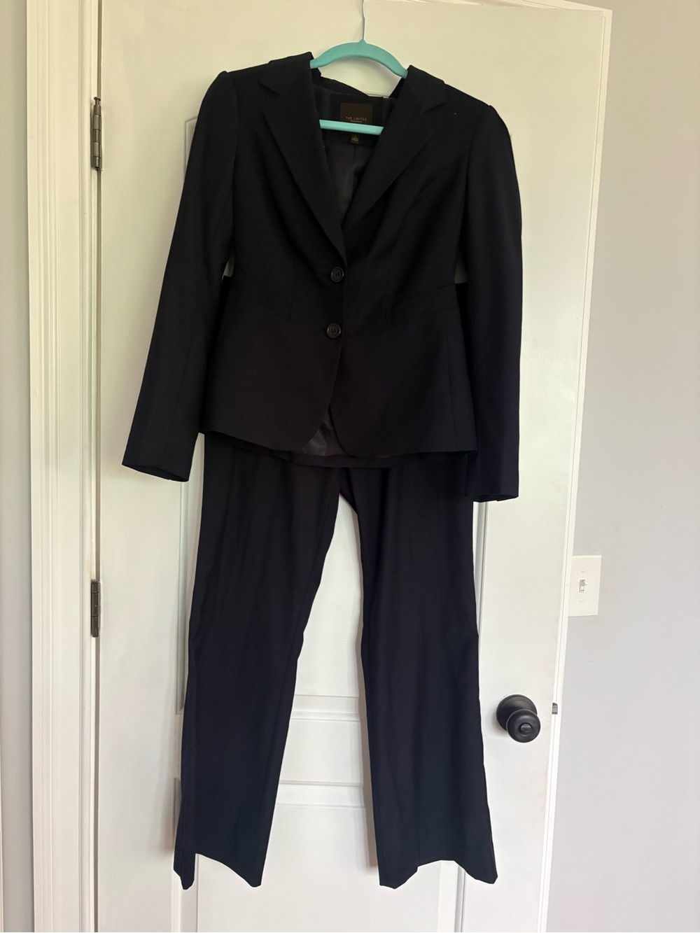 Navy blue pants suit